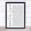 Barry Manilow Weekend In New England White Script Song Lyric Framed Print