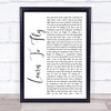 Foo Fighters Learn To Fly White Script Song Lyric Framed Print