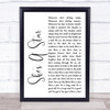 James She's A Star White Script Song Lyric Framed Print