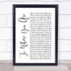 Josh Groban To Where You Are White Script Song Lyric Framed Print