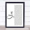 Rag'n'Bone Man Skin White Script Song Lyric Framed Print