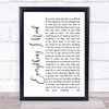 Skylar Grey Everything I Need White Script Song Lyric Framed Print