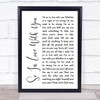 Texas So In Love With You White Script Song Lyric Framed Print