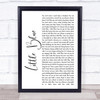 The Beautiful South Little Blue White Script Song Lyric Framed Print