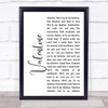 The Beautiful South Valentine White Script Song Lyric Framed Print