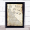 The Calling Wherever You Will Go Man Lady Dancing Song Lyric Framed Print