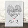 Andra Day Rise Up Grey Heart Song Lyric Framed Print