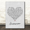 Calvin Harris Summer Grey Heart Song Lyric Framed Print