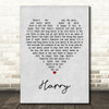 Catherine Howe Harry Grey Heart Song Lyric Framed Print