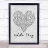 Dido White Flag Grey Heart Song Lyric Framed Print