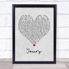 Ella Henderson Yours Grey Heart Song Lyric Framed Print