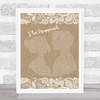 Frank Turner I Am Disappeared Burlap & Lace Song Lyric Quote Print