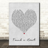 Emily Hearn Found a Heart Grey Heart Song Lyric Framed Print