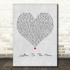 George Ezra Listen To The Man Grey Heart Song Lyric Framed Print