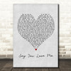 Jessie Ware Say You Love Me Grey Heart Song Lyric Framed Print