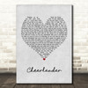 JP Cooper Cheerleader Grey Heart Song Lyric Framed Print