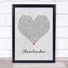 JP Cooper Cheerleader Grey Heart Song Lyric Framed Print