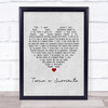 Luciano Pavarotti Torna a Surriento Grey Heart Song Lyric Framed Print