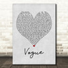 Madonna Vogue Grey Heart Song Lyric Framed Print