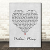 Miranda Lambert Makin' Plans Grey Heart Song Lyric Framed Print