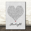 Muse Starlight Grey Heart Song Lyric Framed Print