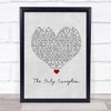 Paramore The Only Exception Grey Heart Song Lyric Framed Print