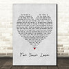 Stevie Wonder For Your Love Grey Heart Song Lyric Framed Print