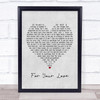 Stevie Wonder For Your Love Grey Heart Song Lyric Framed Print