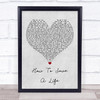 The Fray How To Save A Life Grey Heart Song Lyric Framed Print