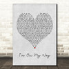 The Proclaimers I'm On My Way Grey Heart Song Lyric Framed Print