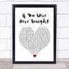 Alexander O'Neal If You Were Here Tonight White Heart Song Lyric Framed Print