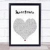 Ariana Grande Sweetener White Heart Song Lyric Framed Print