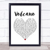 Damien Rice Volcano White Heart Song Lyric Framed Print