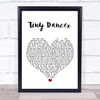 Elton John Tiny Dancer White Heart Song Lyric Framed Print