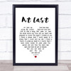 Eva Cassidy At Last White Heart Song Lyric Framed Print
