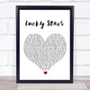 Lucy Spraggan Lucky Stars White Heart Song Lyric Framed Print