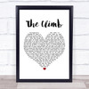 Miley Cyrus The Climb White Heart Song Lyric Framed Print