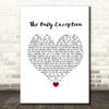 Paramore The Only Exception White Heart Song Lyric Framed Print