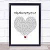 Rod Stewart Rhythm Of My Heart White Heart Song Lyric Framed Print