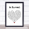 Roy Orbison In Dreams White Heart Song Lyric Framed Print