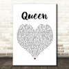Shawn Mendes Queen White Heart Song Lyric Framed Print