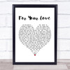 Stevie Wonder For Your Love White Heart Song Lyric Framed Print