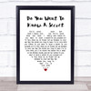 The Beatles Do You Want To Know A Secret White Heart Song Lyric Framed Print