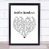 The Beatles Golden Slumbers White Heart Song Lyric Framed Print