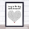 The Beatles Lucy In The Sky With Diamonds White Heart Song Lyric Framed Print