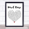 The Black Keys Hard Row White Heart Song Lyric Framed Print