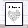 The Doors L.A. Woman White Heart Song Lyric Framed Print