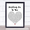 Twenty One Pilots Holding On To You White Heart Song Lyric Framed Print