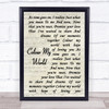 Chicago Colour My World Vintage Script Song Lyric Framed Print