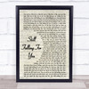 Ellie Goulding Still Falling For You Vintage Script Song Lyric Framed Print